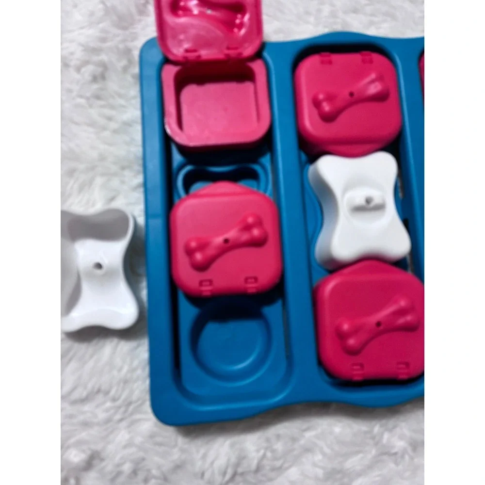 Outward Hound Nina Ottosson Dog Brick Interactive Treat Puzzle Toy Level 2 Blue
